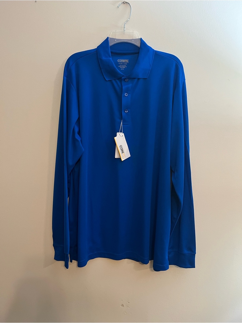NWT Core 365 Polo Shirt Men’s Sz XL True Royal Blue Long Sleeve UV Protection